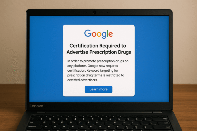 google ads certificaat vereist medicijnen