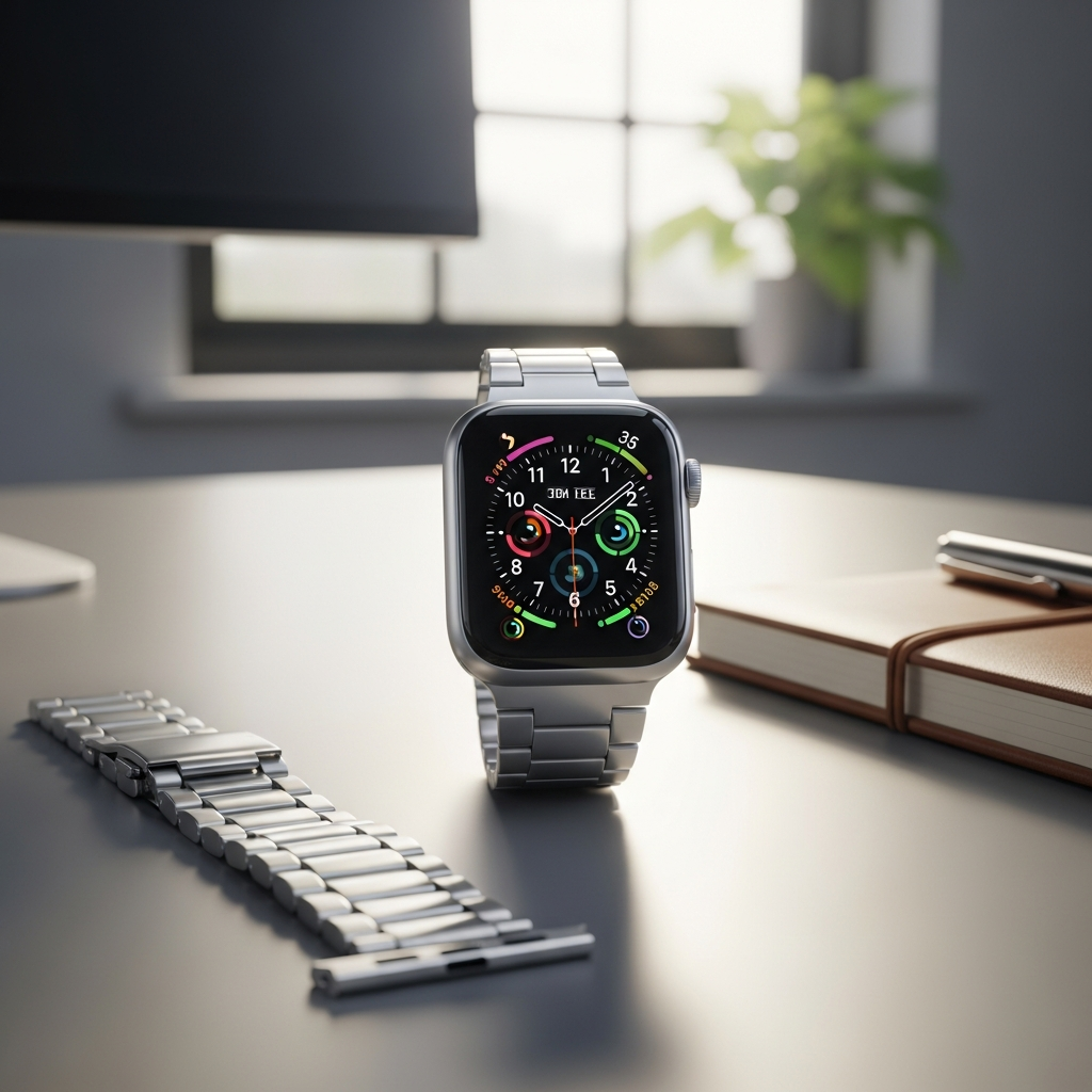 zilveren apple watch